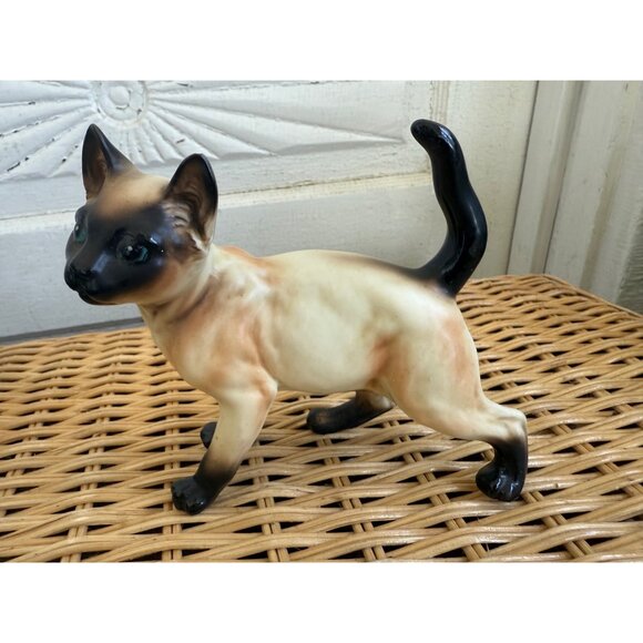 Vintage MCM Lefton Siamese Cat Kitty Figurine - Picture 4 of 12